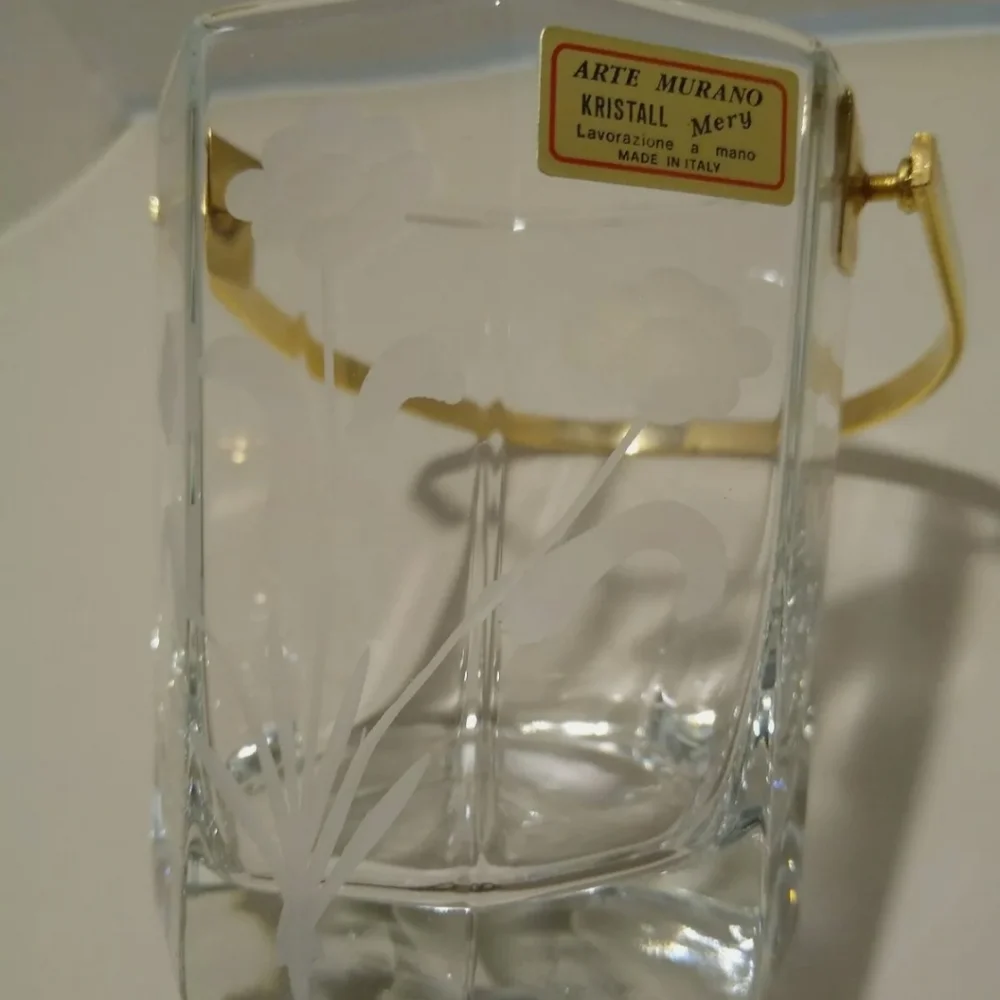 Vintage ARTE MURANO LINEA MERY KRISTALL Miniature Crystal Ice Bucket Italy (C16